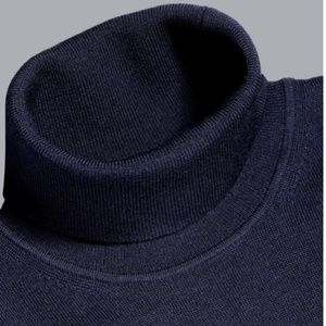 Merino Roll Neck Sweater - Navy Charles Tyrwhitt